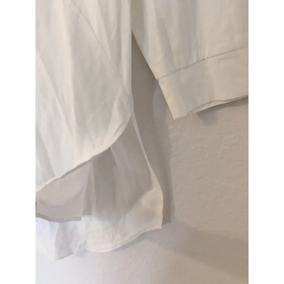 Zanzea Tunic White Blouse 3/4 Sleeve Longline Hi-Low Collared V-Neck Top Sz XXXL - Picture 8 of 9
